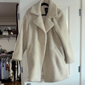 Women's Cream Hollister Teddy Coat